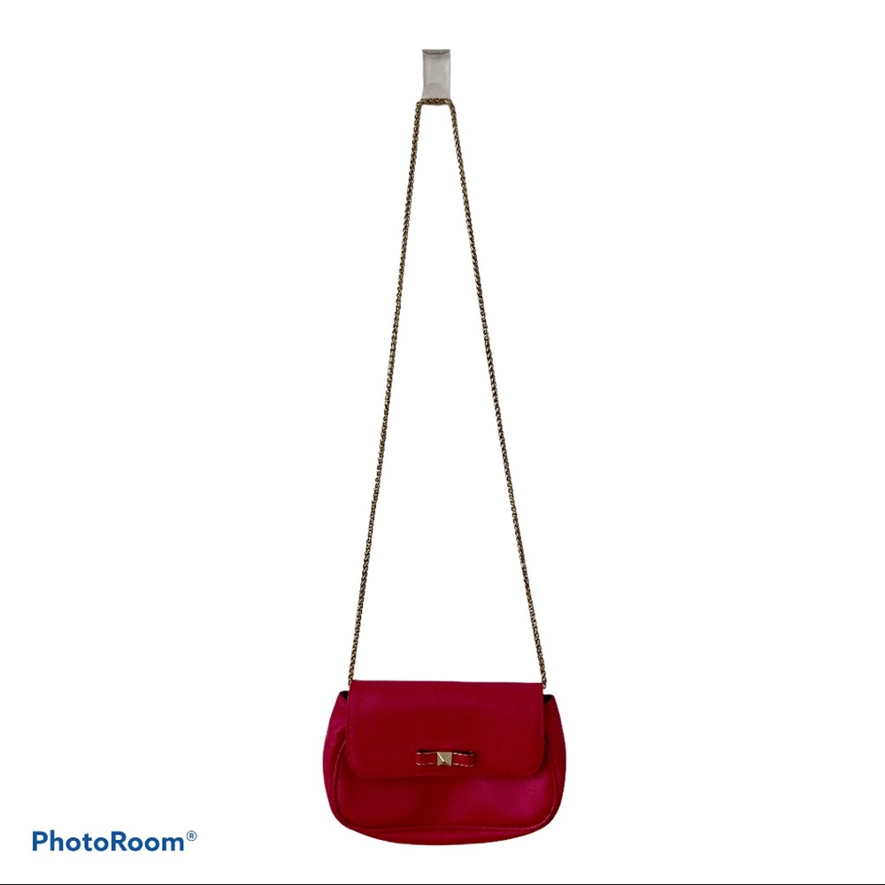 FURLA Raspberry Pink Mini Bow Chained Crossbody - Picture 8 of 9